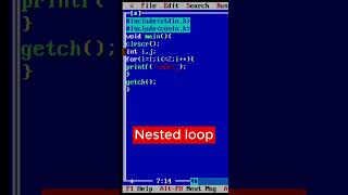 Nested Loop C programming | #cprogramming #coding #turboc3 #toturials
