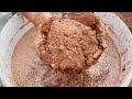 soft earthy red sand clay chunks bucket water crumbling asmr chunks whole crush dipping water