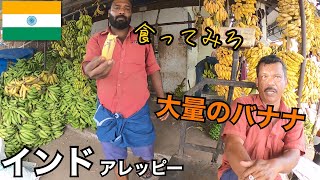 【南インド】アレッピーの街を散策｜綺麗なビーチとバナナ問屋🇮🇳