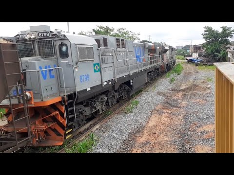 Trem Da Vl Com Sd70 E Nova Es43bbi Da Wabtec Passando Pela Passarela