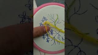 embroidery 小花朵用雛菊繡繡簡單又好看。手工刺繡 教程