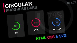 Circular Progress Bar Using Html Css Svg Animated Svg Circle Bar 2023