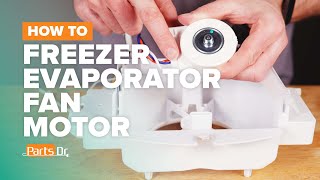 How to replace Freezer Evaporator Fan Motor part # W11224591 on your Whirlpool Maytag Refrigerator