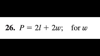 P = 2l + 2w; solve for w