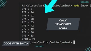 Print Multiplication Table using JavaScript | learn in 2 mins 🔥🔥