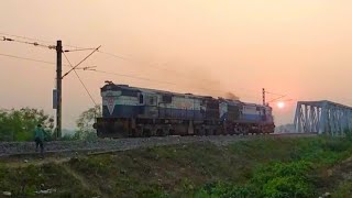 MALDA WDM3A \u0026 WDM3D light locomotive moving towards Malda Town through Mahananda Bridge #shorts