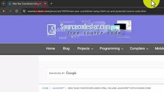 New Year Countdown Using HTML, CSS and JavaScript with Source Code