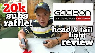 20K sub raffle mechanics and Gaciron Rechargeable flashlight and taillight Review