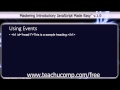 JavaScript Training Tutorial Using Events
