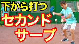 【脱ダブルフォルト】セカンドサーブアンダーカットの打ち方！【ソフトテニス】