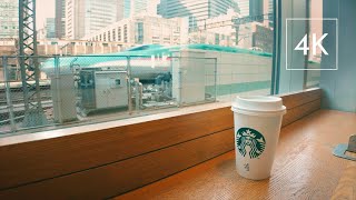 Starbucks Coffee Japan, Tokyo Station City Sapia Tower. Sounds for Work and Study | 4K