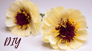 Мастер-класс цветы из гофрированной бумаги / DIY Crepe paper flowers