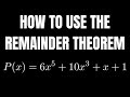 How to Use Synthetic Division and the Remainder Theorem to Find the Function Value