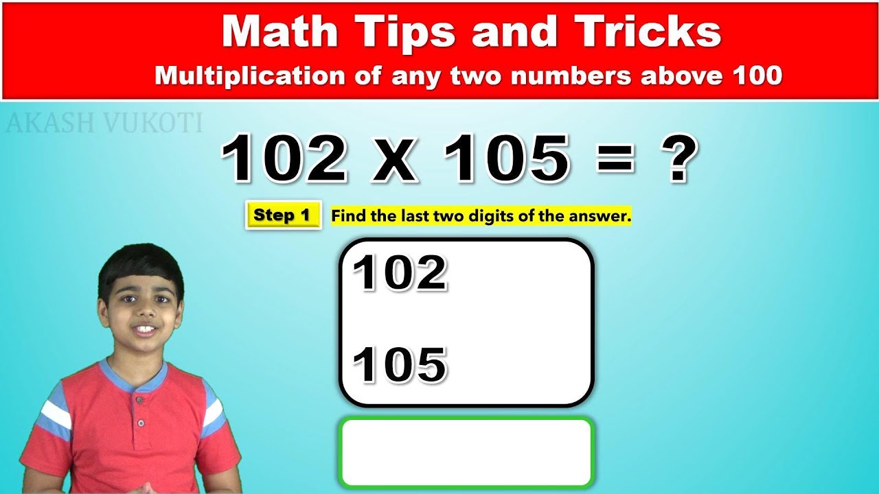Multiplying Two Digit Numbers Near To And Above 100 Vedic Math Math