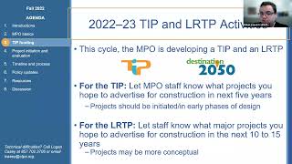 Transportation Improvement Program (TIP) How-To Presentation: November 15, 2022