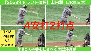 【2023年ドラフト候補】山内慧（美来工科ー専修大学ーJR東日本）全打席ハイライト　4打数4安打2打点