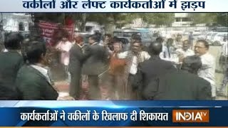 Clash Between Lawyers and Left Workers During Protest by CPI in Allahabad