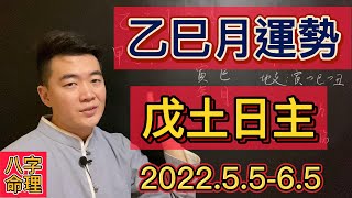 每月運勢|乙巳月（2022.5.5-6.5）八字各日主運勢分析之十天干戊土篇。