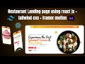 Tailwind CSS & React JS Restaurant Website | Framer Motion Animations | Fully Responsive Source Code
