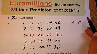 euromillion 23 septembre 2022 predicteur. euromillions 23.09.2022. 25 lines predictor.