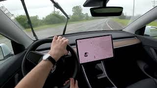 2021 Tesla Model Y Standard Range   Rainy POV Test Drive Binaural Audio