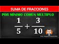 Suma de fracciones por mínimo común múltiplo | 1/5 + 3/10