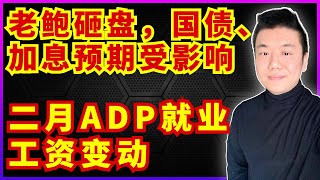 鲍威尔大力砸盘，影响了国债市场和加息预期，汤姆李对其评论｜二月ADP就业与工资变动（美股，投資，20230308）