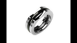 Jewellery - Three-layer titanium ring for men