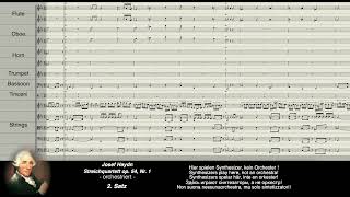 Haydn Digital: Streichquartett, Hob III, opus 54 , Nr. 2, orchestriert