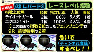 レパードS【レースレベル指数】2023年度 ぱらお指数 競馬予想