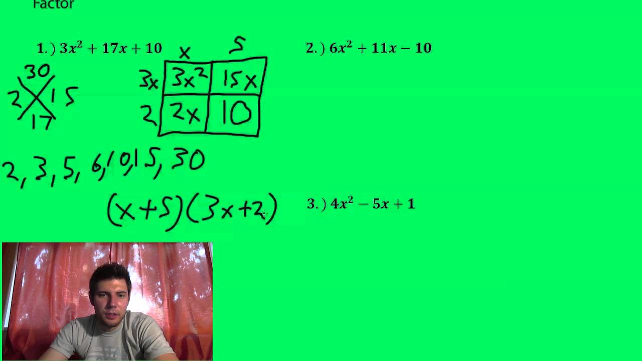 Factoring Quadratics When Leading Coefficient Is Not 1 - YouTube