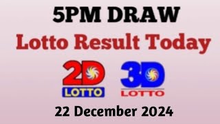 Lotto Result Today 5pm live draw 22 December Swertres Ez2 PCSO live result