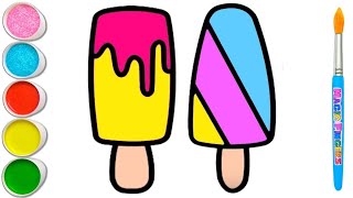 Ice cream drawing, painting & Coloring for kids and toddlers - drawing for kids