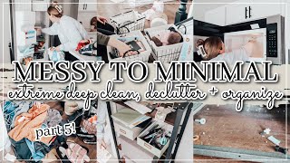 MESSY TO MINIMAL | extreme deep clean and declutter with me | 2 DAYS OF SPEED CLEANING | whitney pea