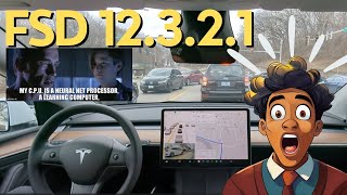 My First Drive with Tesla FSD 12.3.2.1 - Full Neural Net Artificial Intelligence