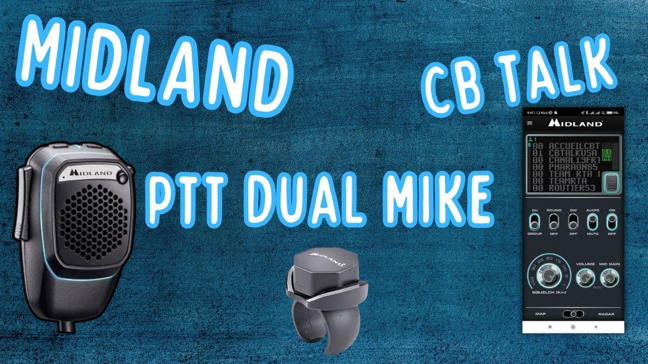 Midland Ptt Dual Mike Wireless Microfono Bluetooth Per Cb E Cb Talk