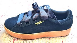 PUMA Softfoam comfort women's shoes Vikky Platform Ribbon Black review unboxing