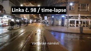 Pohled řidiče tramvaje LINKA č. 98 [time-lapse]