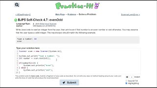 Java Practice It || 4.7 evenOdd || if/ else statement, input, scanner