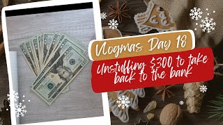 CASH UNSTUFFING AND CONDENSING | Vlogmas Day 18 | Spending from my cash envelopes