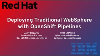 Deployment of a traditional WebSphere application using OpenShift Pipelines