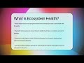 what is ecosystem health ecosystem essentials