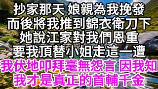 被抄家那天 娘親為我挽發，而後將我推到錦衣衛刀下，她說江家對我們恩重，要我頂替小姐走這一遭，我伏地叩拜毫無怨言，因我知道 我才是真正的首輔千金 【美好人生】