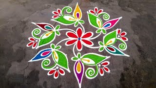 Thai Velli Special rangoli (7-4)/Cute dot kolam/Margazhi special rangoli