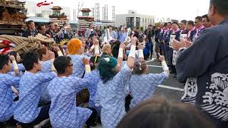 常滑祭・常滑地区祭礼2018 日　P1040516　瀬木・世楽車　市役所西駐車場　若衆