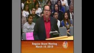 UTLA President Alex Caputo-Pearl Addresses LAUSD School Board