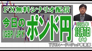 【毎日毎朝更新】今日のポンド円 予想 [ 2021年12月7日(火)]｜勝ち組FXトレーダーを育成するYWCトレードロジック事業部：若尾 裕二｜