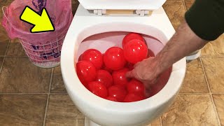 Will it Flush? Red Plastic Balls