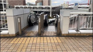 ［逆走防止ブザー作動］ＪＲ戸畑駅前　escalator  buzzer