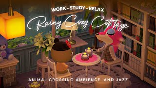 Rainy Cozy Coffee Jazz 🎧 Coffee Ambience with Jazz | Study and Sleep Aid ✨️ Animal Crossing ASMR